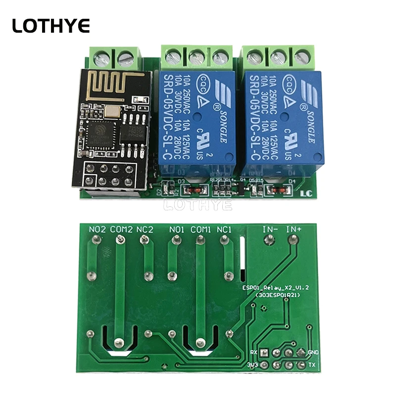 DC 5V ESP8266 ESP-01 / ESP-01S Dual Channel Wireless WIFI Relay Module 2 Channel ESP01 Low Level Control For DIY Smart Home