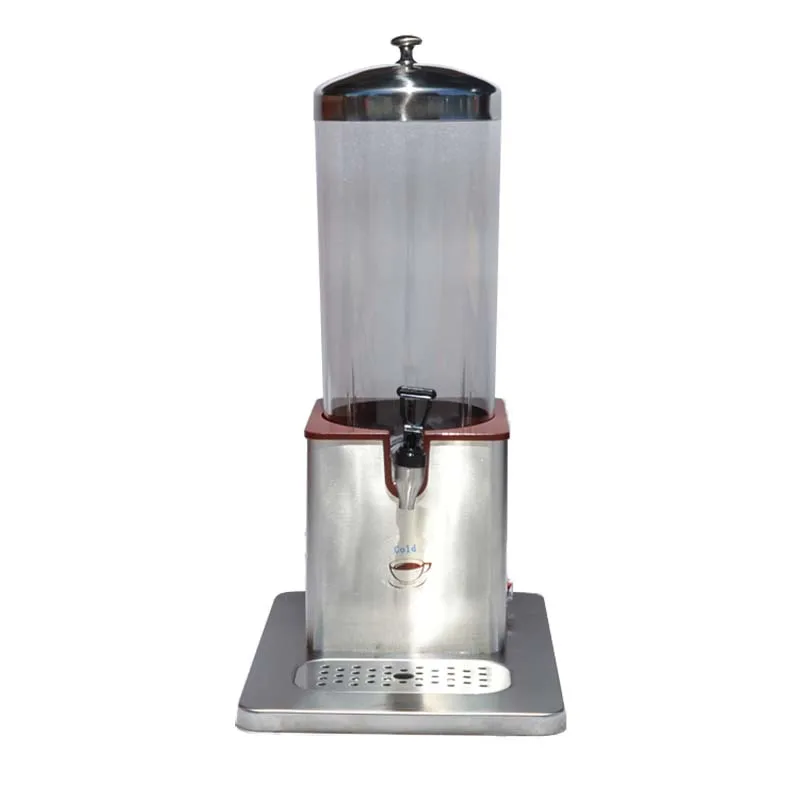 Máquina comercial de bebidas frías, contenedor de zumo de una sola cabeza, multifunción, de acero inoxidable, para restaurante/Buffet, 6L