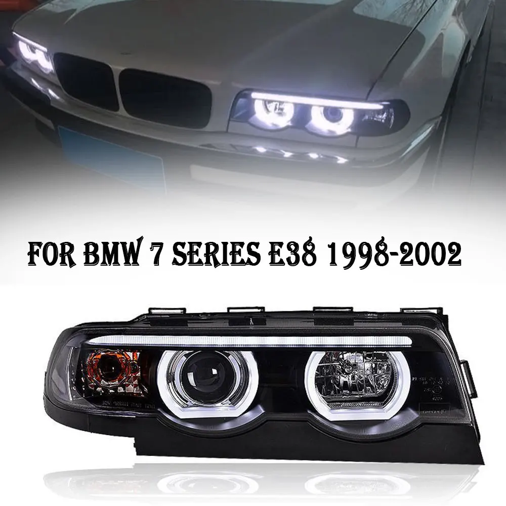 Car Headlights For BMW 7 series E38 740 1998-2002 LED Headlamp Assembly Upgrade High Configure Projector Lens Accessories Kit