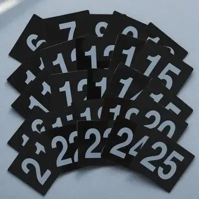 

25pcs Numbered Signs Table Number Holders Clear Plastic Seat Labels For Wedding Gala Reception Double Side Reusable Reserved
