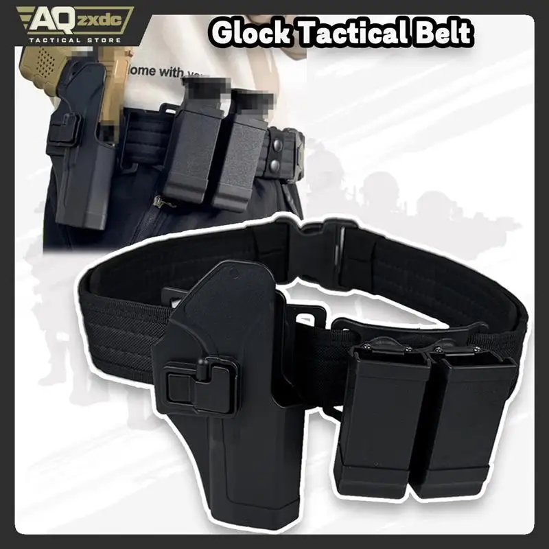 

AQzxdc Glock Tactical Belt Quick Draw Suit Holster Universal Magazine Cover G17 N1 P1 G19 G18 G22 26