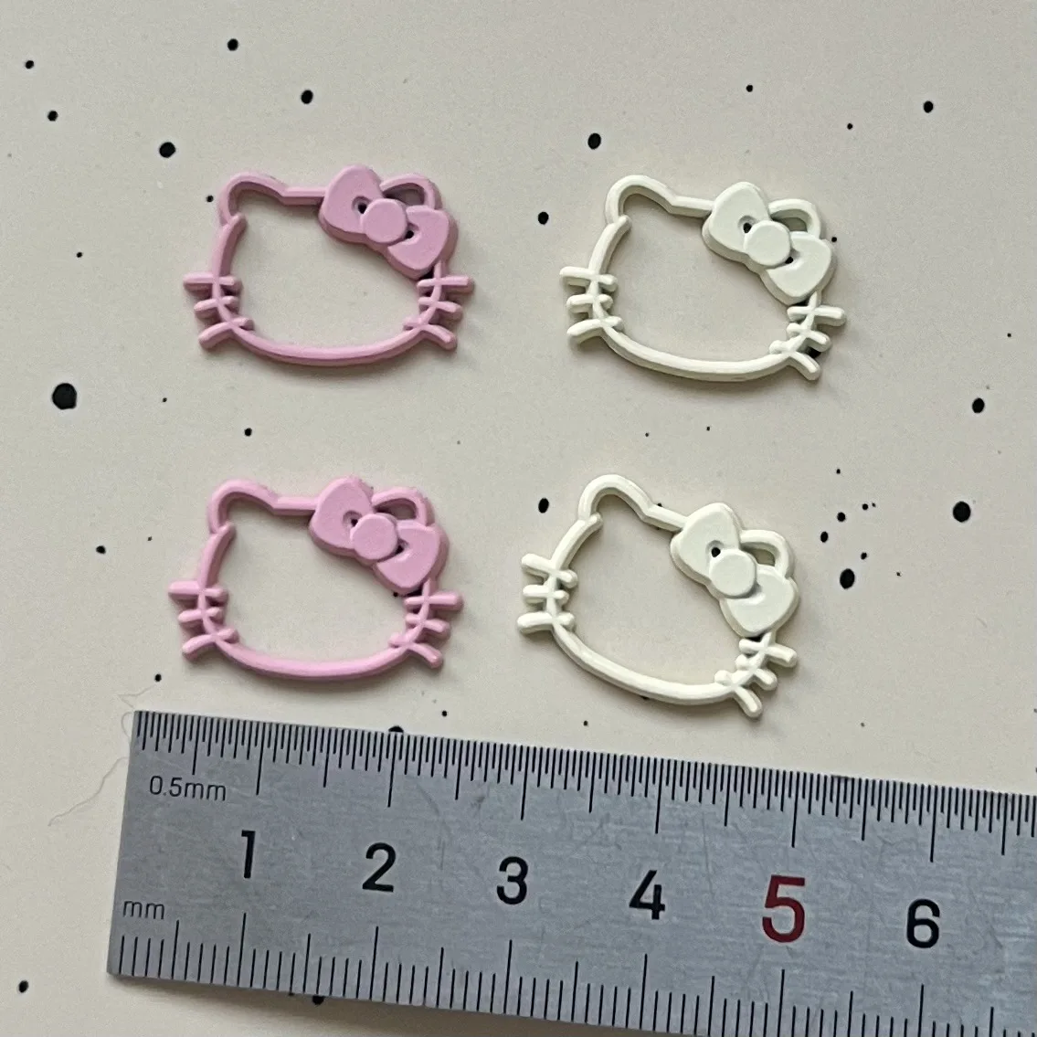 5pcs Cute Sanrio Pink White Hellokitty Head Cartoon Alloy Supplies Charms for Diy Kawaii Accessories Crafts Materials