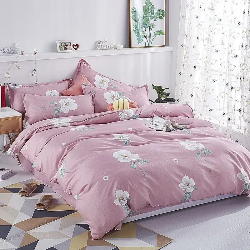 

2023 New Bedding Set European Simple Large Family Set Large Quilt Cover Home Comfortable Quilt Cover Pillow Cover Bed Sheet