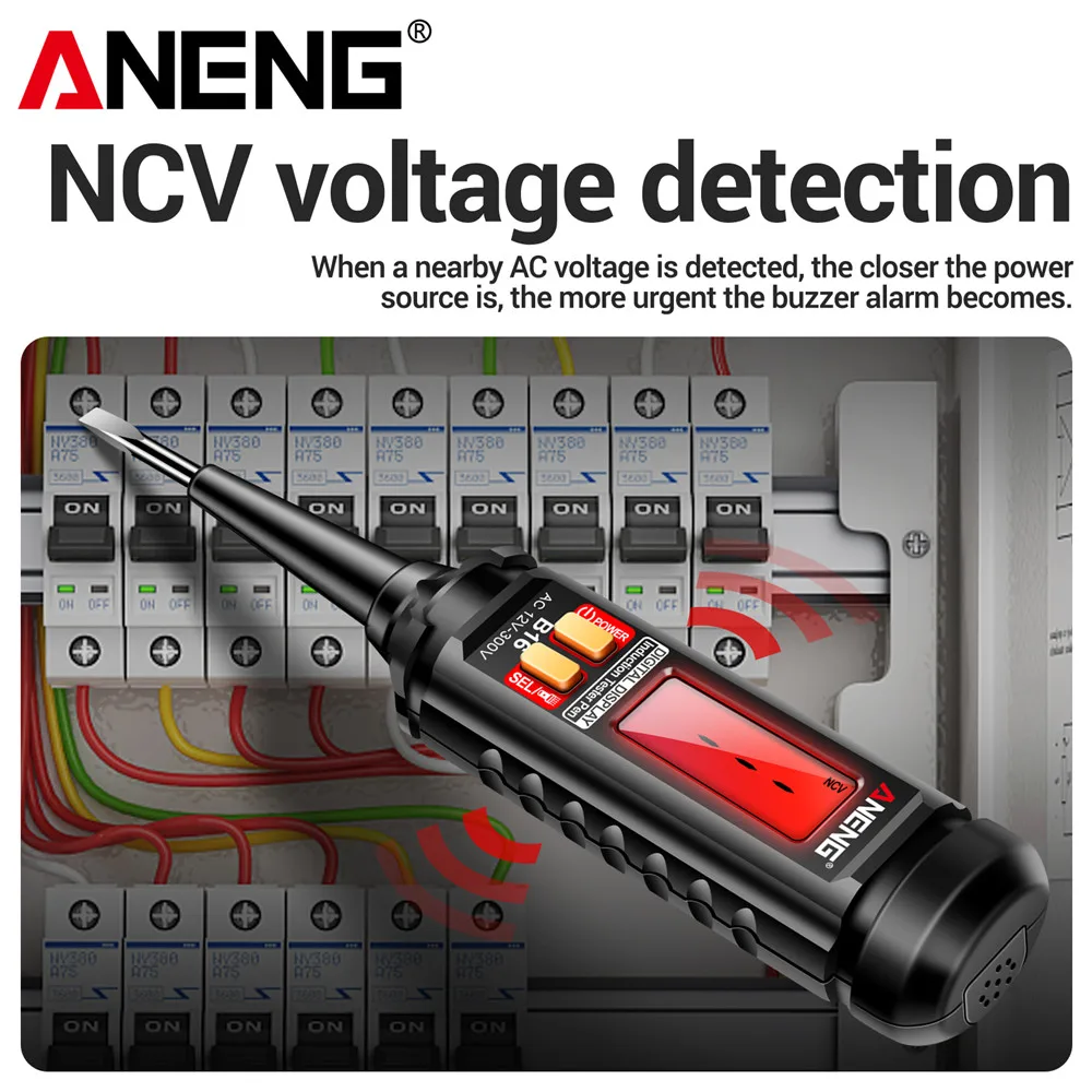 ANENG B16 Non-Contact 12V-300V Voltage Detector Tester Pen Test Meter Light Bulb Car Diagnostic Breakpoint Finder Voltmeter Tool