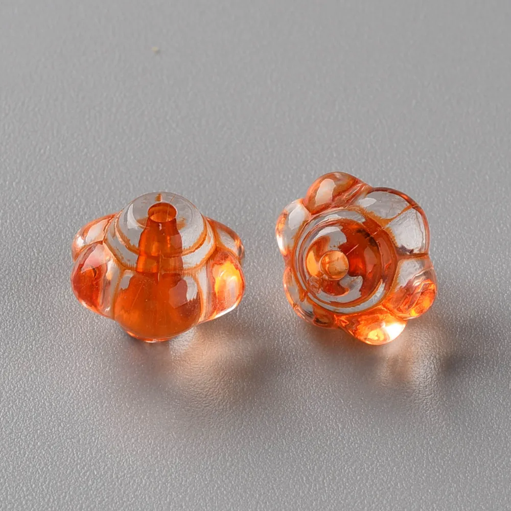 about 1290pcs/500g Transparent Acrylic Lantern Beads Halloween Pumpkin Beads for jewelry making DIY bracelet necklace crafts