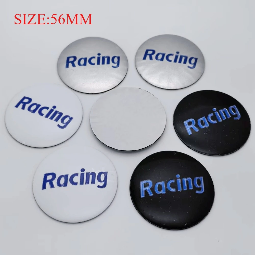 

4pcs/Set 56mm Racing Logo Emblem Car Wheel Stickers Car Wheel Center Caps Wheel Rim Hubcaps Cover Badge Replace Car Accessories