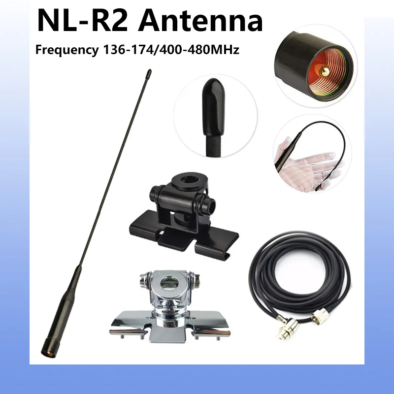 NL-R2 هوائي المحمول المغناطيسي تشاك المزدوج الفرقة 144/430mhz مرنة انحناء PL259 ل QYT Anytone TYT سيارة راديو FM جهاز الإرسال والاستقبال