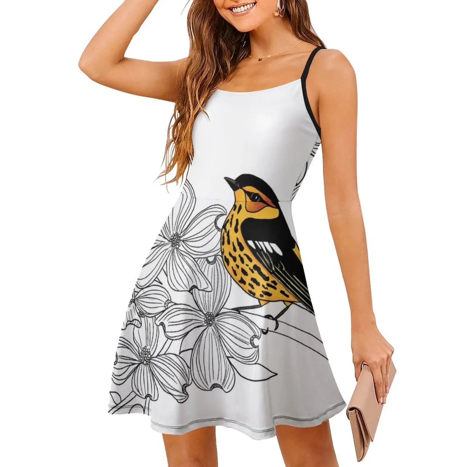 فستان كيب ماي واربلر بوهو أنيق أنيق لحفلات الزفاف على الشاطئ وطيور الطيور والطبيعة والحياة البرية كيب للنساء