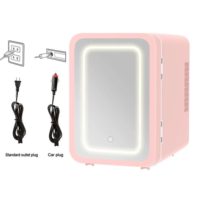 dc 12v car portable beauty mini skincare fridge with led glass single door compact refrigerator