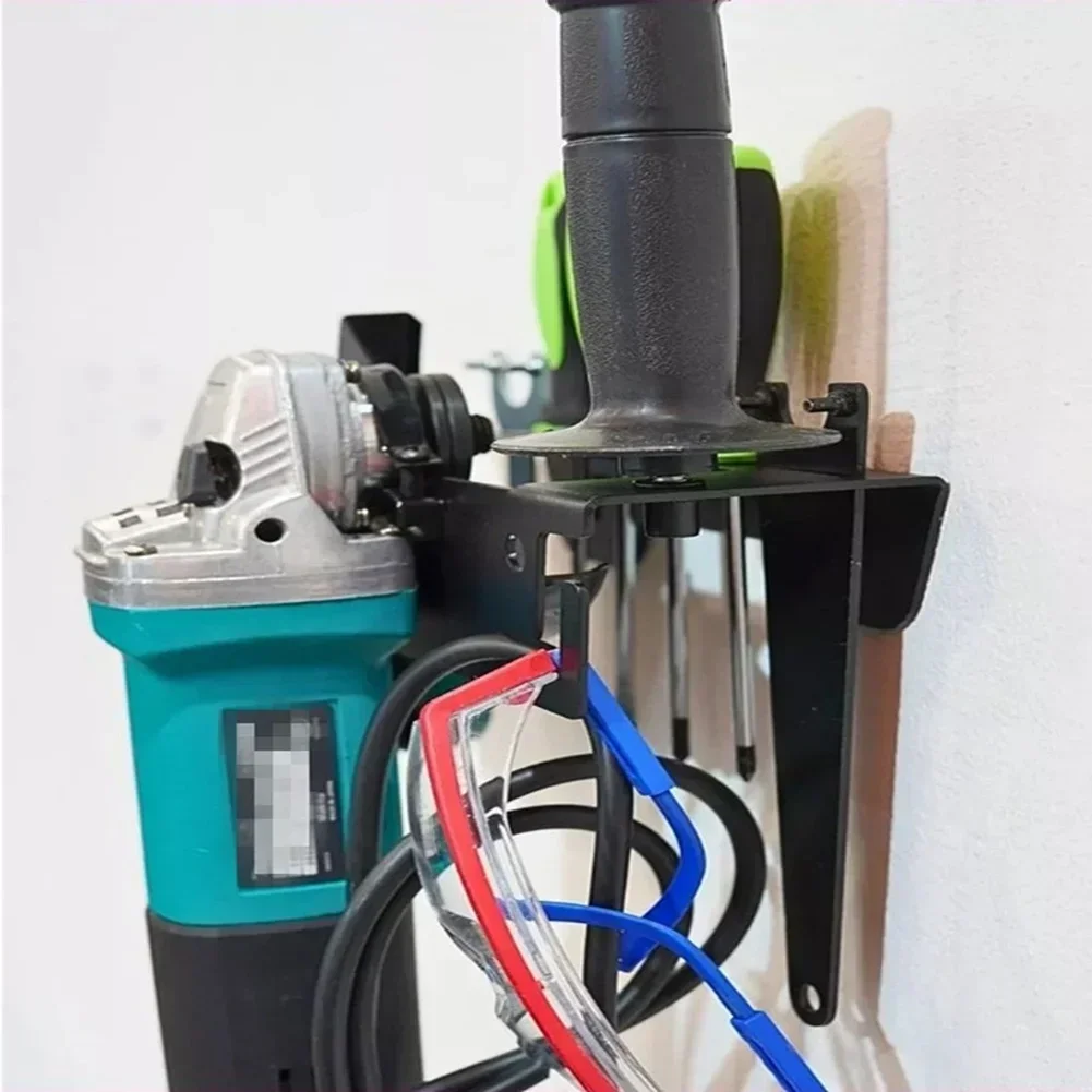 22cm Mill Frame Wall Mounted Corner Grinder And Tool Storage Rack Iron Shelf For Workshop Garage Home Hardware Decoration