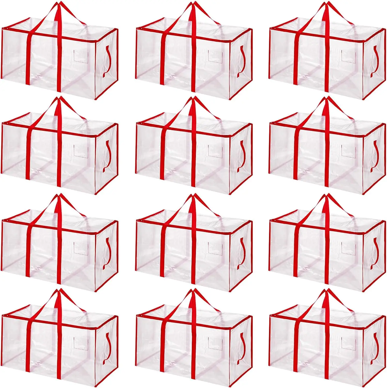 

Набор из 12 прозрачных сумок для переезда, 90,84 л, сверхпрочные, очень большие, с усиленными ручками и молниями, для переезда, колледжа, университета