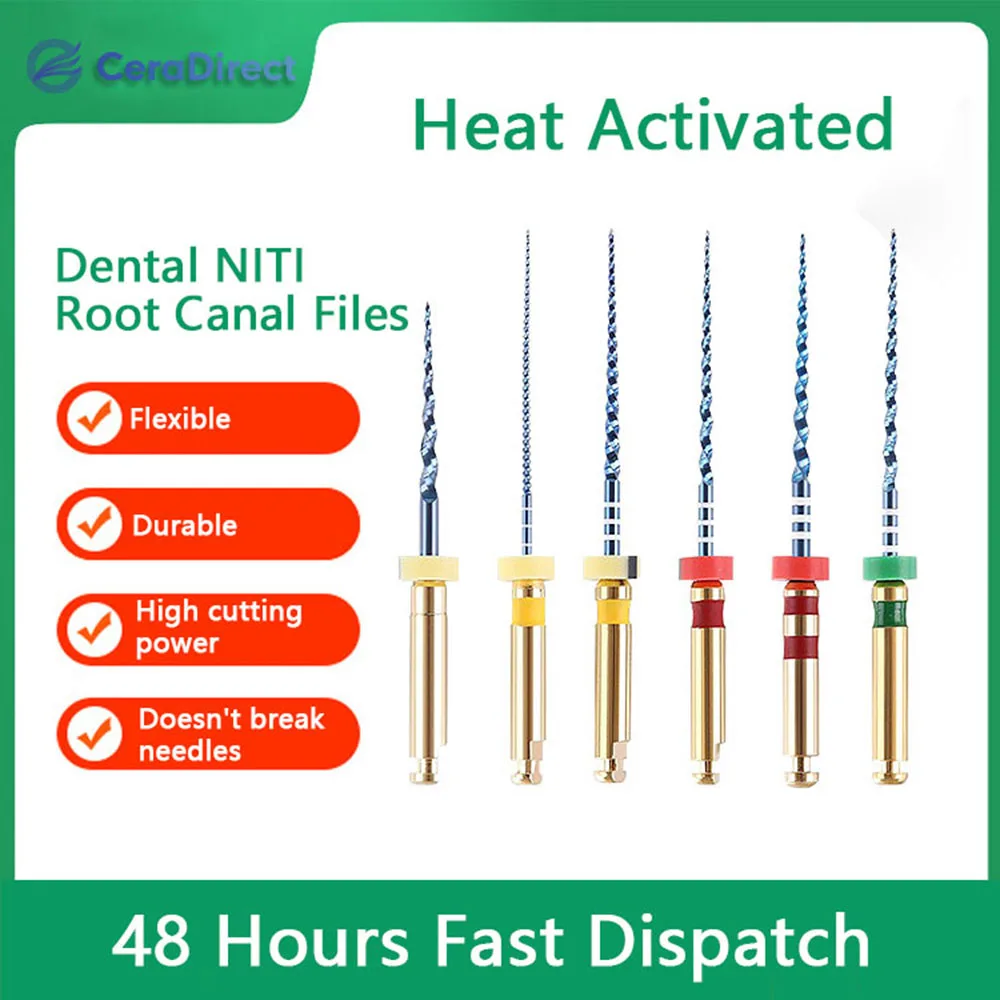 

6pcs/Box Dental MR3 Blue Files Heat Activated NiTi Canal Root Files Can Bend Endodontic Treatment Rotary File 21mm/25mm