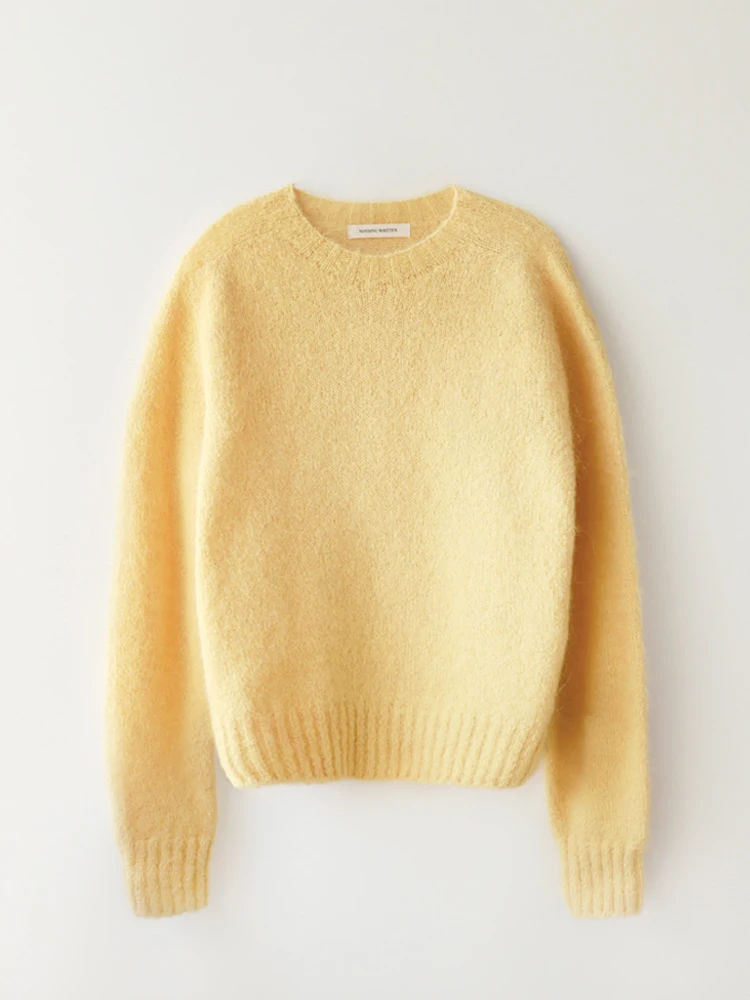 

Women's Loose Long Sve Sweater Soft Color Comfortable Knitted Top Early Spring Faion Korean Sle Regular Fit