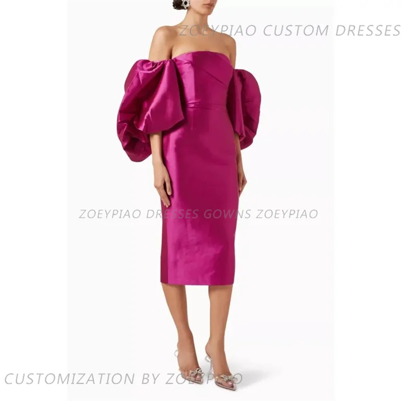 Po-Robe de Rhlongue en satin, tenue de cocktail, sans bretelles, manches cape, pour occasions formelles