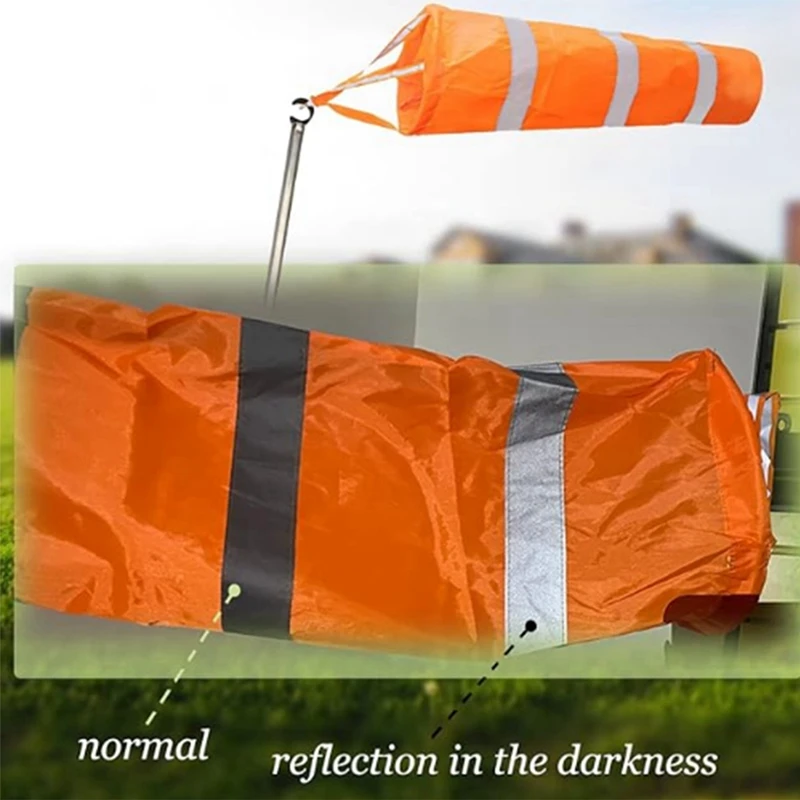 Airport Windsocks Orange Waterproof Windsock Reflective Wind Bag 60Cm Durable Easy Install