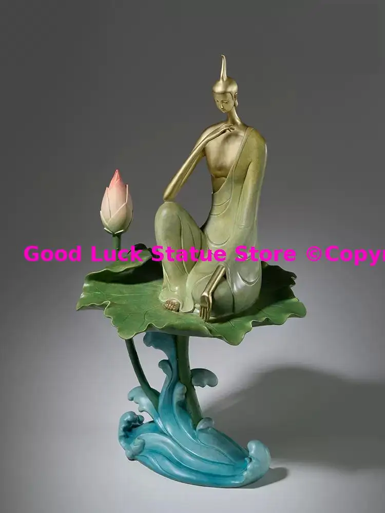 Buddhist Meditating decoration Buddha nirvana Amazing ART COPPER Sculpture BEST Business gift HOME Room OFFICE BAR CLUB decor