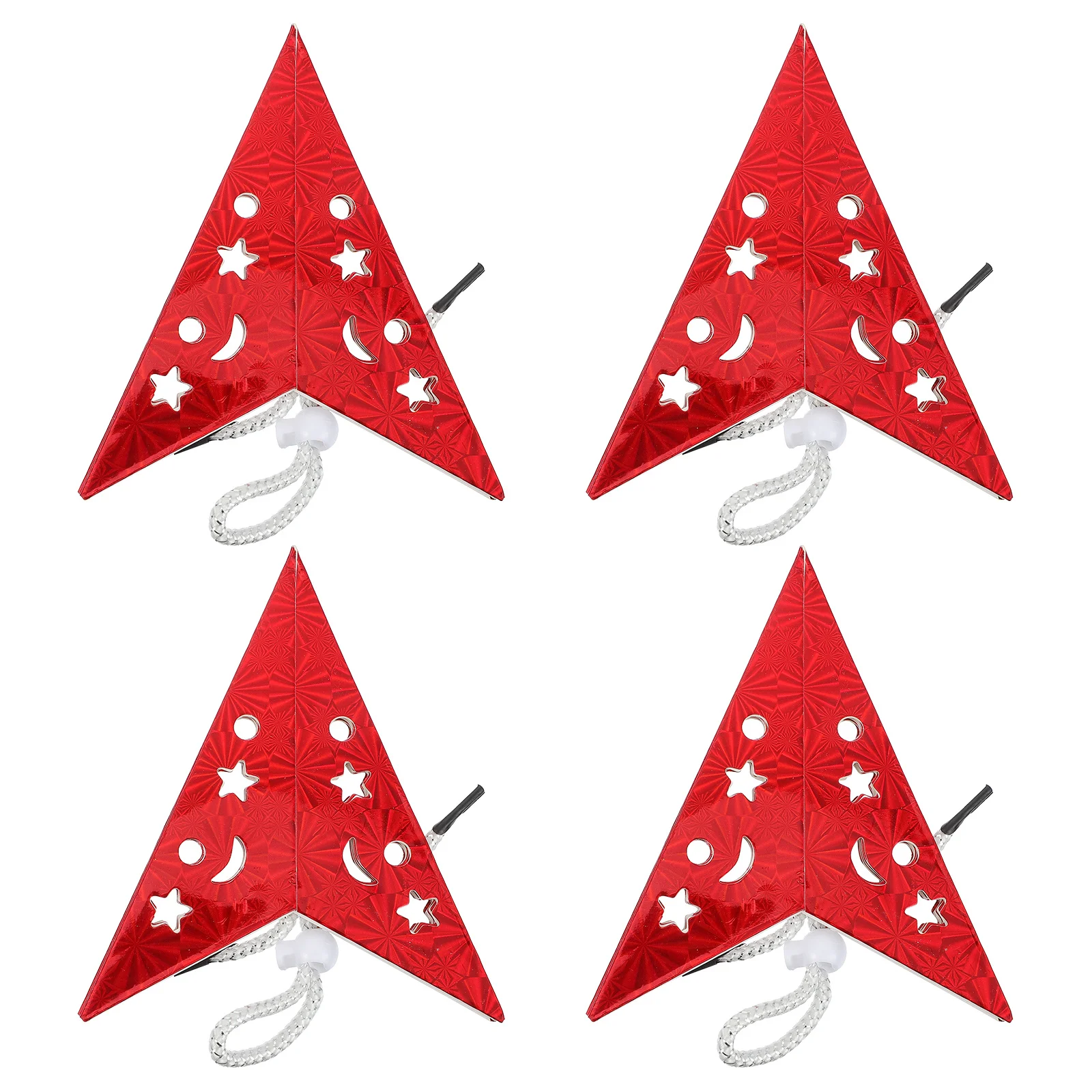 

4Pcs Christmas Pentagram Paper Star 3D Five Lampshades for Tree Decor Garland Lantern Lights Pentagram Lampshade