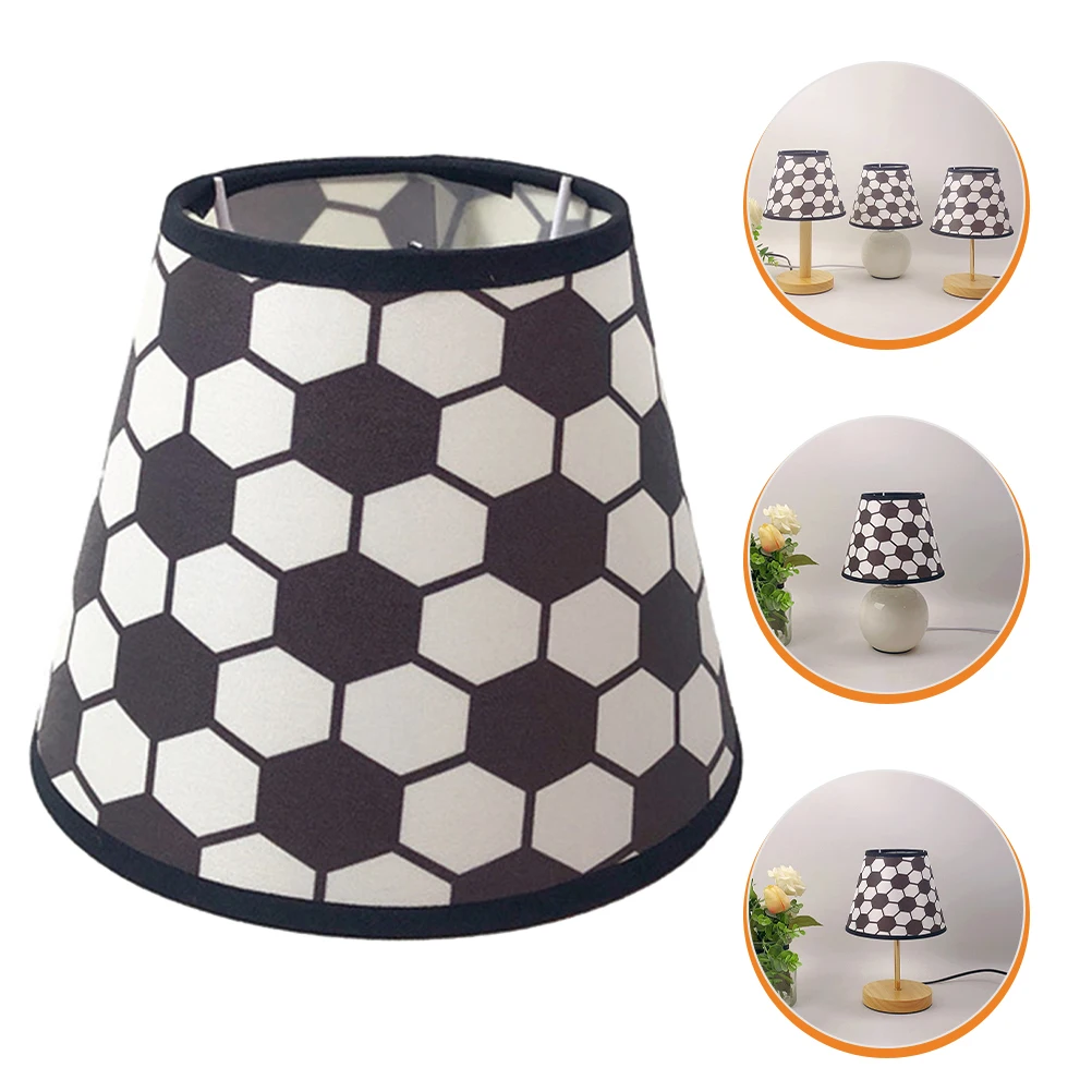 

Fabric Lampshade Soccer Pattern Metal Warm Atmosphere Bedroom Study Home Hotel Small Lampshade Indoor Light Cover Ceiling Lamp