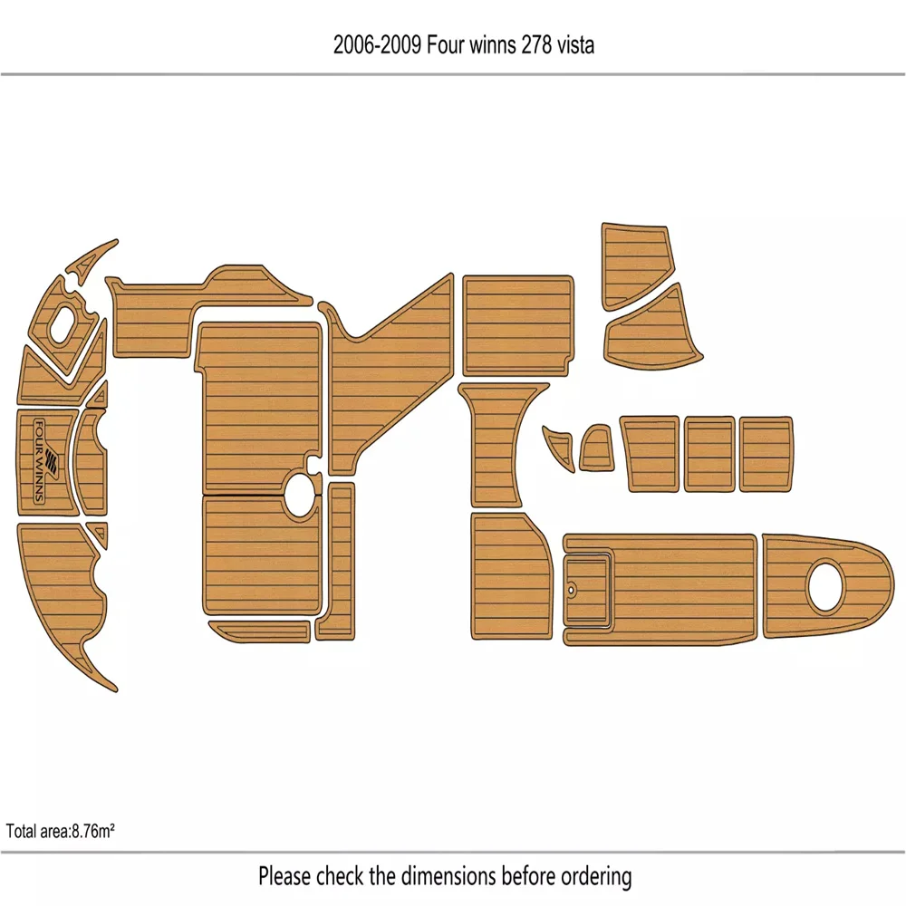 

2006-2009 Four winns 278 vista cockpit Swim platform 1/4" 6mm EVA floor Mat SeaDek MarineMat Gatorstep Style Self Adhesive