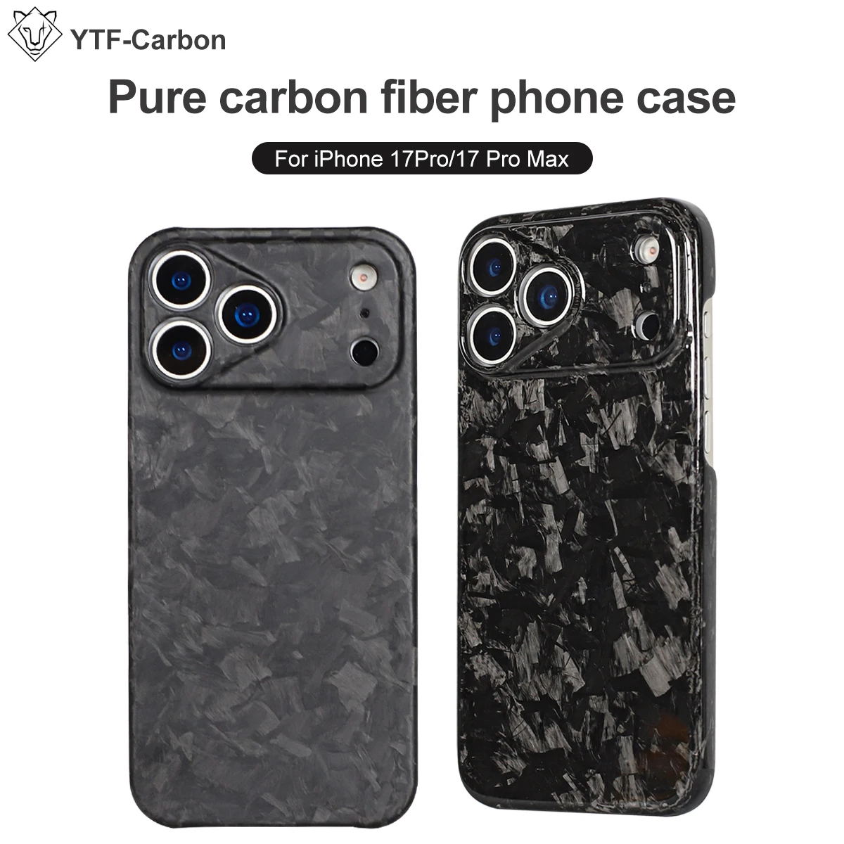 

YTF-Carbon Suitable for iPhone 17 Promax Forged Carbon Fiber Phone Case, Apple 17 Pro Ultra-Thin Half Pack Protective Case