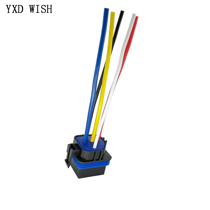 Waterproof Automotive Relay DC 5V/12V/24V/48V Car Relay With Black Red Copper Terminal Auto Relays 5pin 40A With Relay Socket