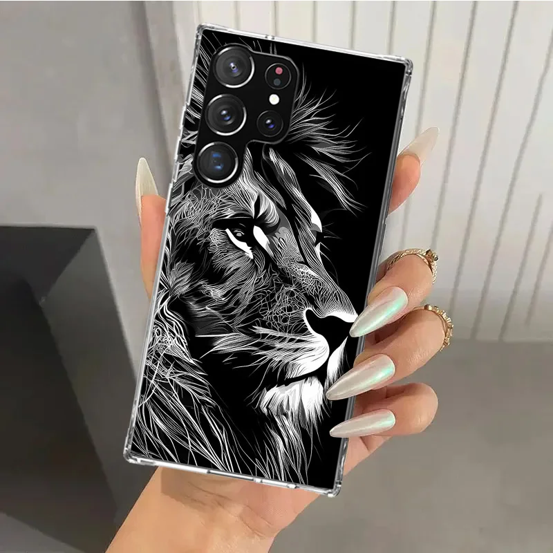 Lion Alpha Male Cub King Phone Case for Samsung Galaxy S25 S24 S23 Ultra S22 S21 Plus S20 FE S10 + S10E S25U Soft Print Shell S2