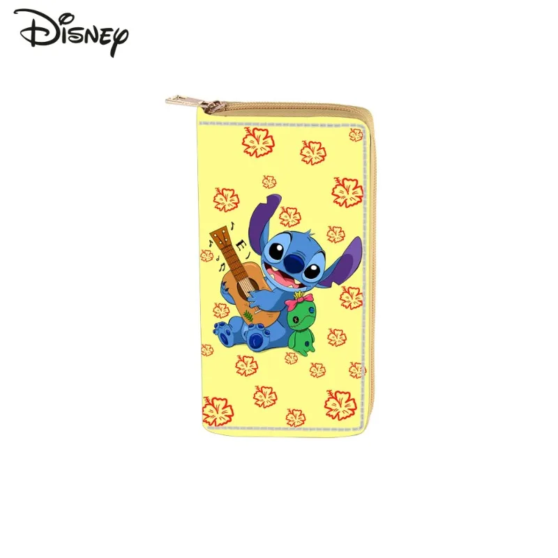 Stitch New Women's Long Wallet Fashionable High Quality PU Men's Card Bag Storage Cartoon Versatile Multi Functional Zero Wallet