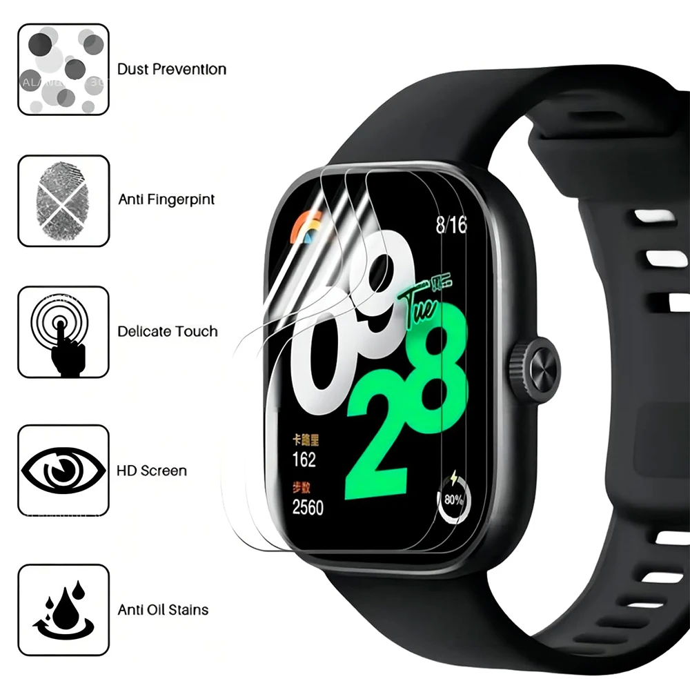 3/6pcs Hydrogel Protective Film For Redmi Watch 4 Watch Soft and Clear Film HD Full Watch Screen Protector