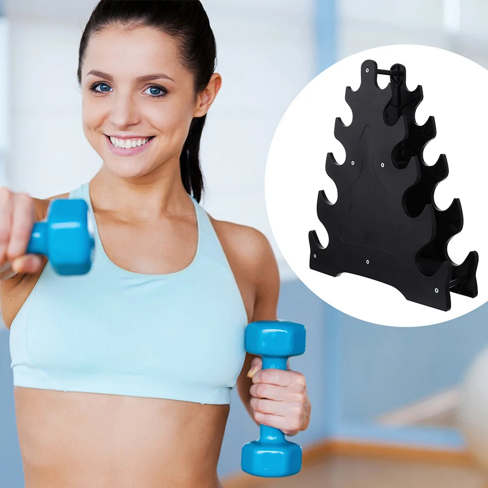 

5-Tier Dumbbell Tree Wear-Resistant Plastic Rack for Weights Efficient Storage Fitness Equipment Holder