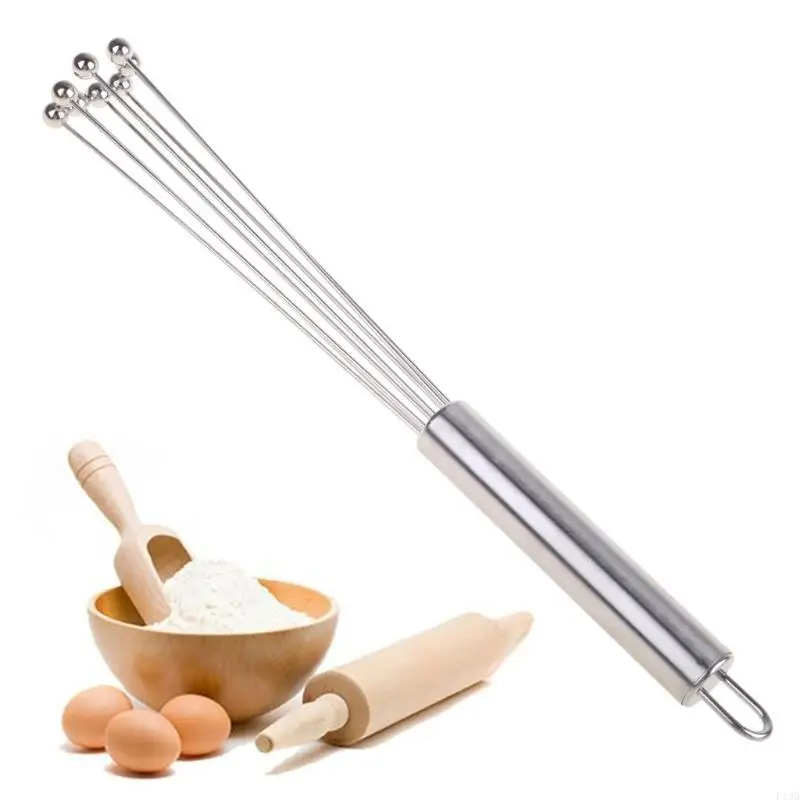 F19B Stainless Steel Whisk Flash Mixer with Pearls Stirrer Milk Frother Beater