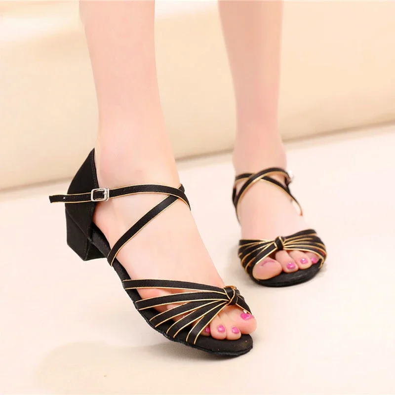 New Latin Dance Shoes EU 26-40 Children Girls Women's Tango Low Heels Dance Ladies Jazz Dance Shoes