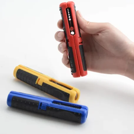Portable Multifunctional Wire Stripper Cutter with Anti-Skid Handle Pen Clip Design for Electrical Network Cables