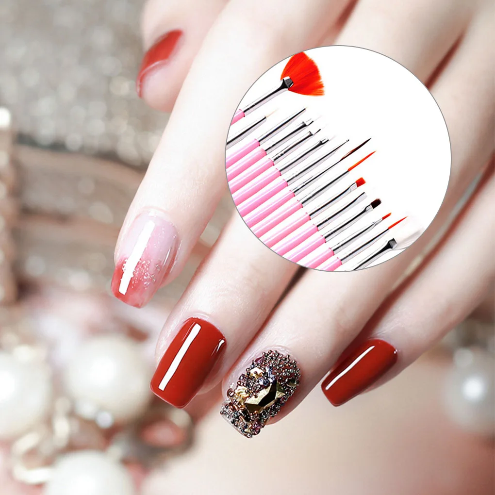 10 stuks manicure puntboor pennenset nail art penseelset draagbaar polijsten manicure tool