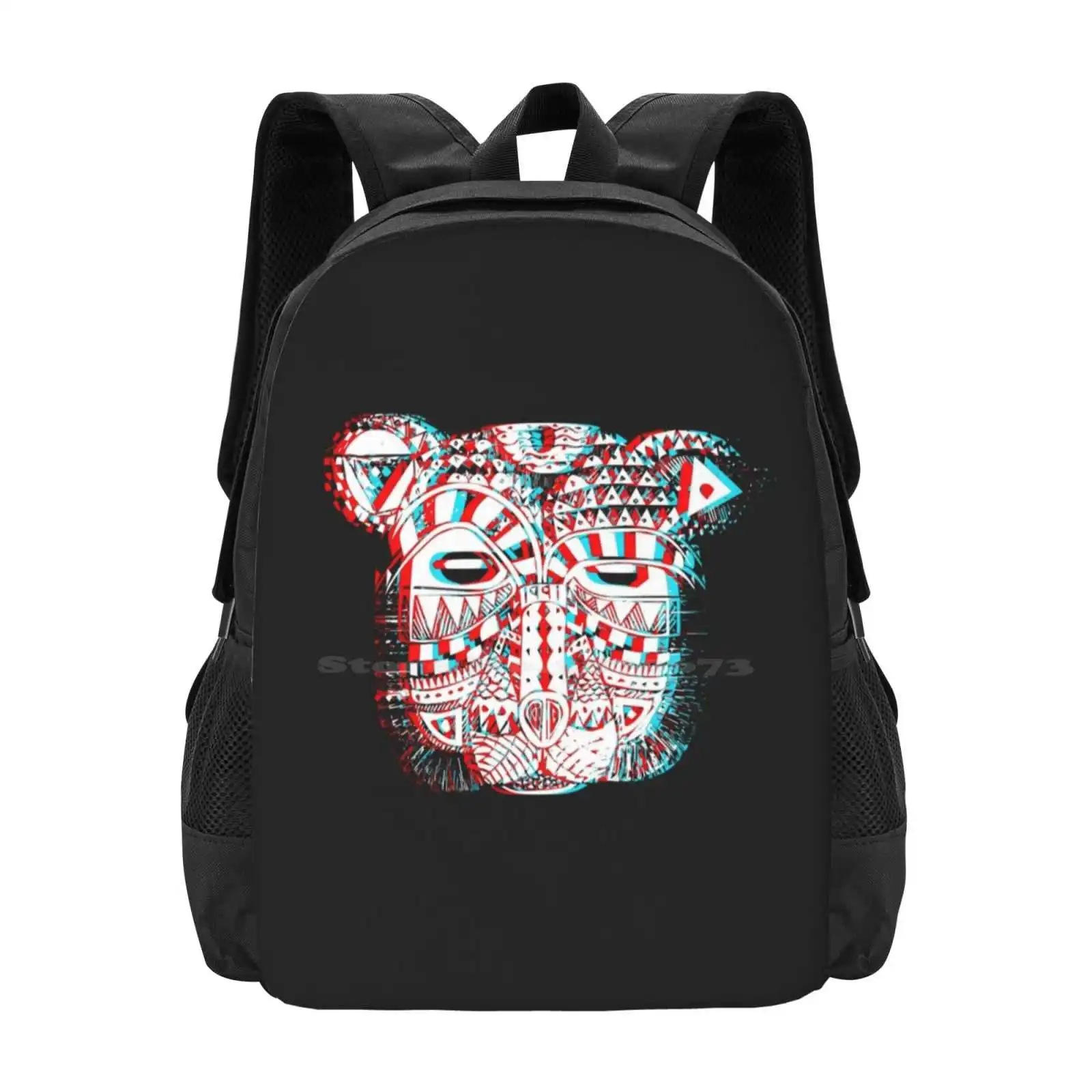 Spirit Bear-mochila escolar con diseño de patrón de moda 3D, bolso para portátil de viaje, oso gráfico, Animal, espíritu, búho, perro, colorido