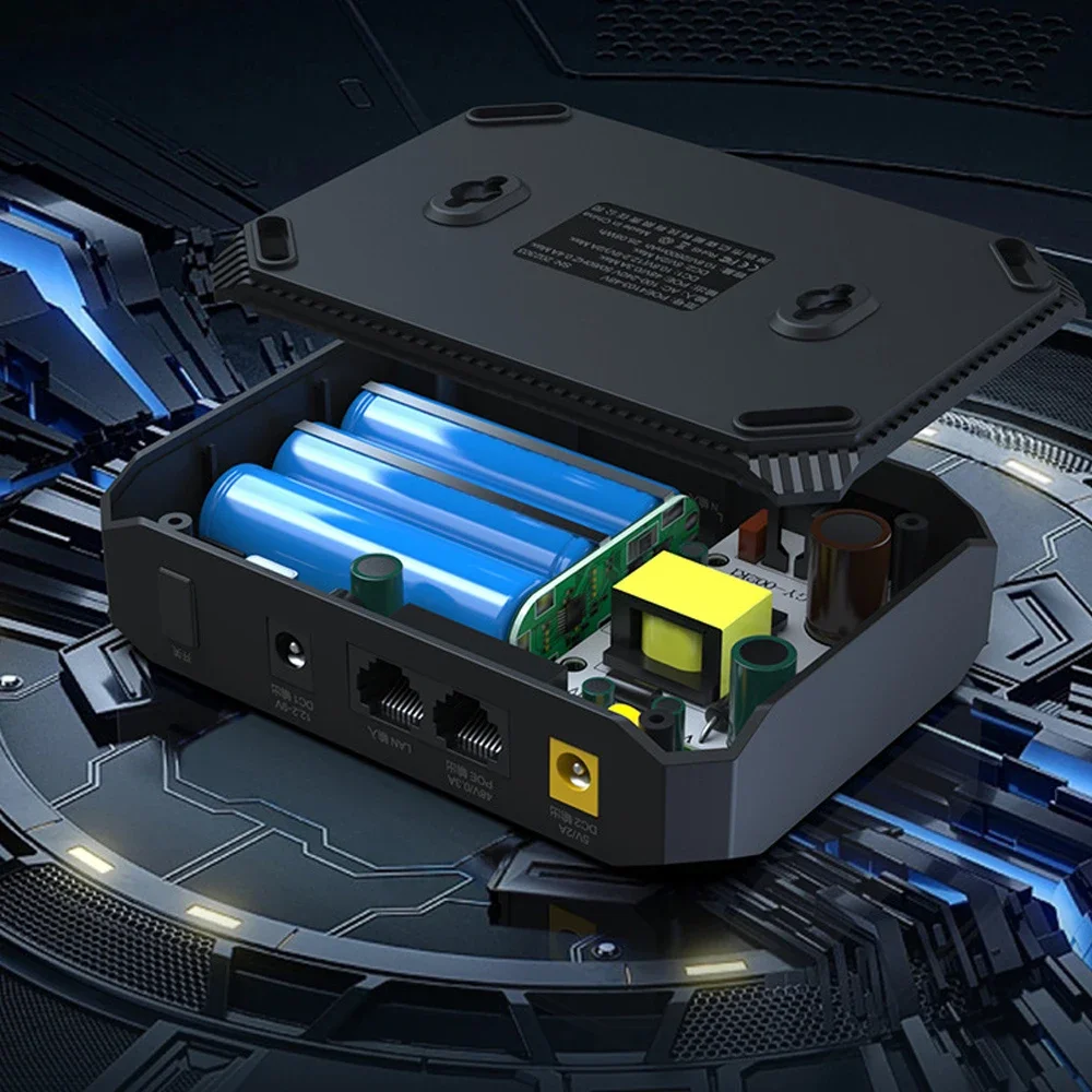 12V 5V 18650 แบตเตอรี่ลิเธียม UPS แหล่งจ่ายไฟมือถืออย่างต่อเนื่องสําหรับ POE 48V การตรวจสอบ Light Cat Router สแตนด์บาย