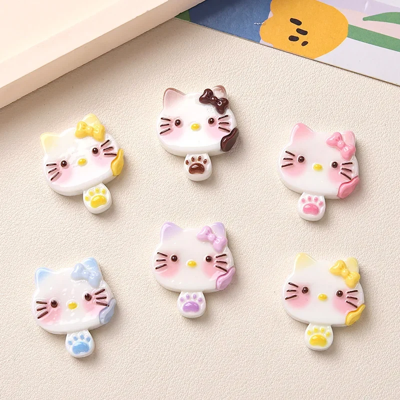 5pcs/lot New KT Cat Head resin Flat back Decoration scrapbook diy Embellishments jewelry Making