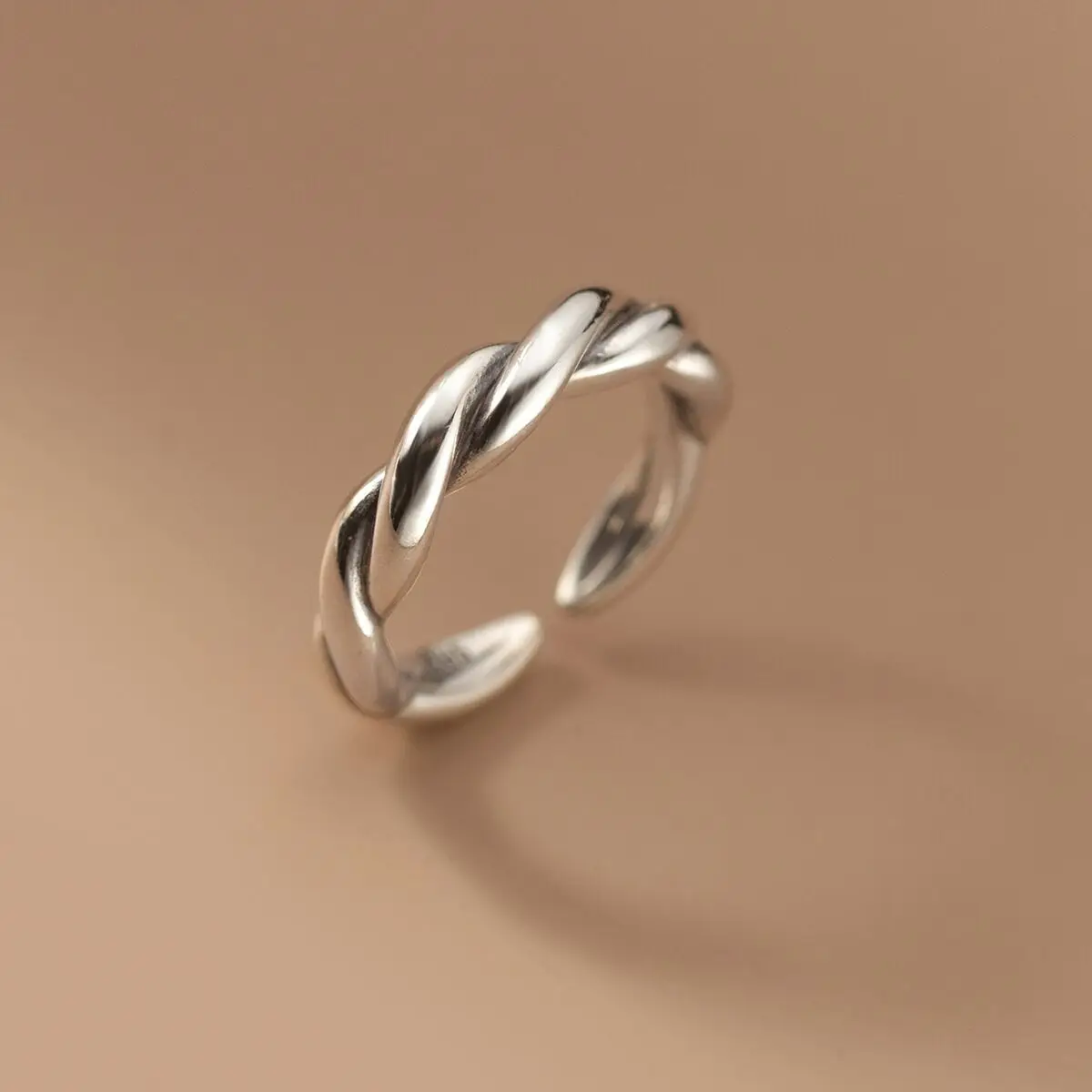 925 Sterling Silver Rings For Women Simple Minimalist Cross Open Finger Ring Fashion Band Female Bijoux Birthday Gift