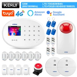 KERUI-Kit de alarma W204 4G, WIFI, GSM, sistema de alarma de seguridad para el hogar, Panel de Control inteligente Tuya con dispositivos para el hogar