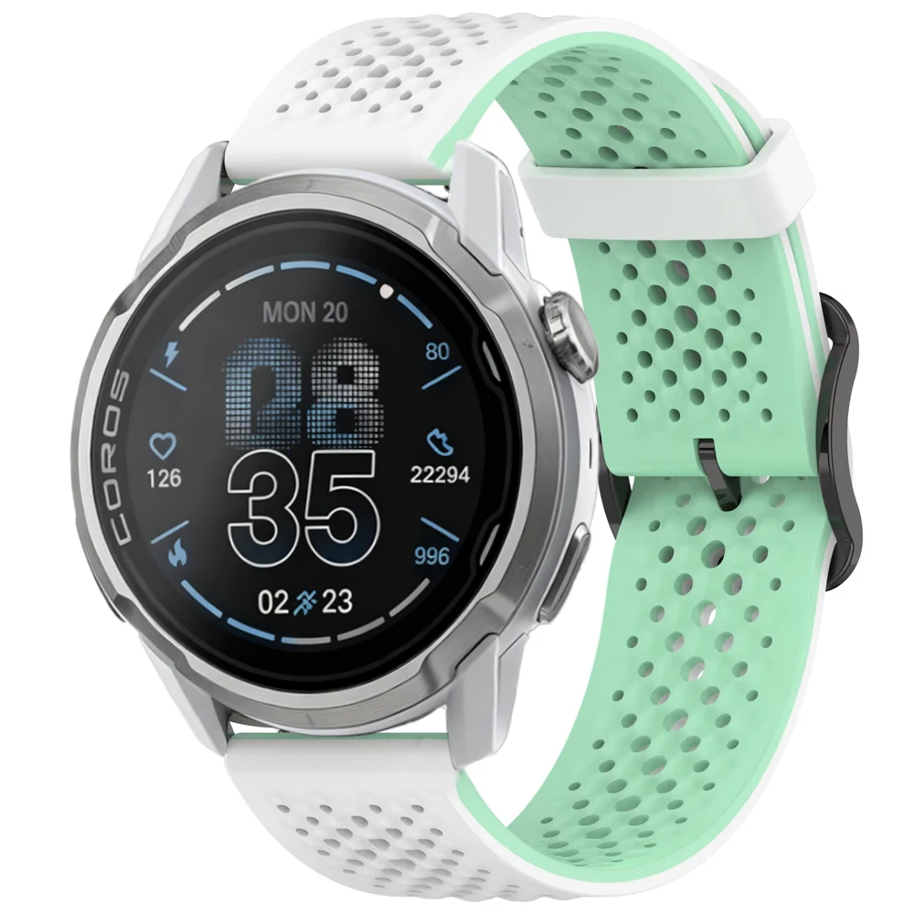 20mm 22mm Silicone Strap for COROS APEX 4 42mm/APEX 2/2 Pro Sports breathable replacement wristband for COROS PACE Pro/3/2 Band