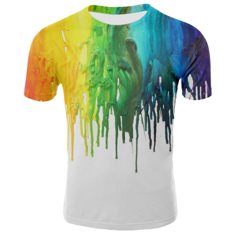 2023 new hip-hop style graffiti men and women 3DT shirt splash ink splash ink fun palm graffiti 3D printing children's T-shirt