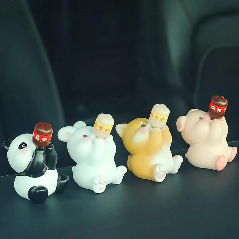 Multi Animal Figures Cute Dashboard Ornaments For Car Decoration Cute Figurine Statue Automobile Interior Accessories Gift