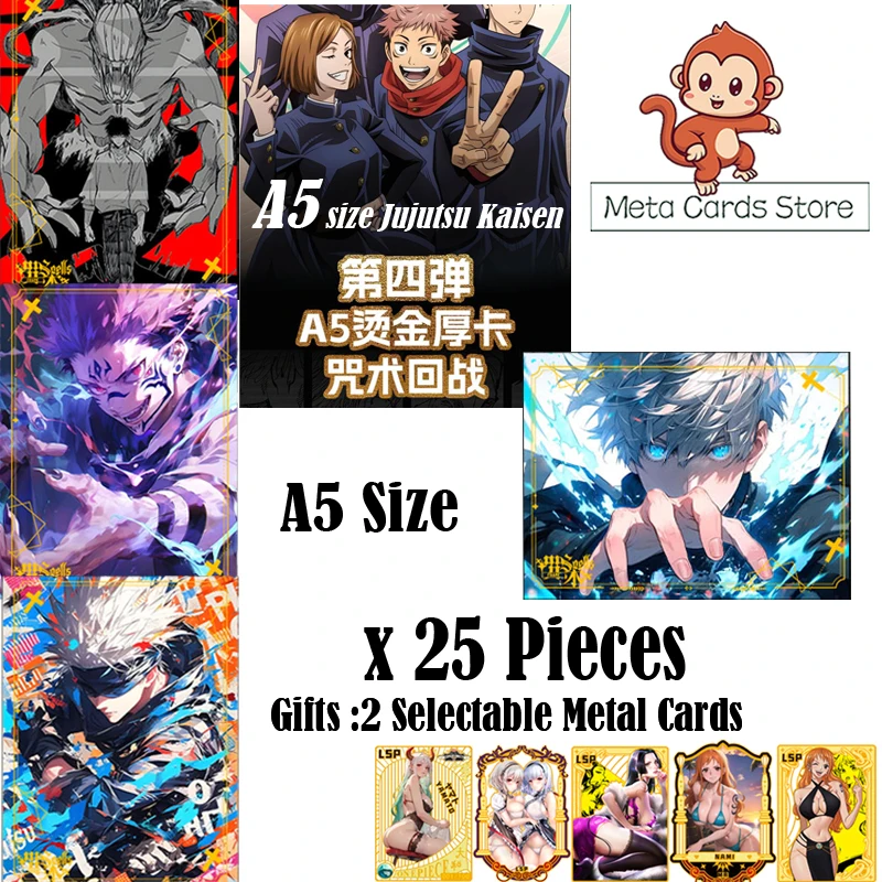 

New Jujutsu Kaisen A5 Size Card Gojo Doujin Collectible Card Anime CCG Booster Box Kids Toy Gifts