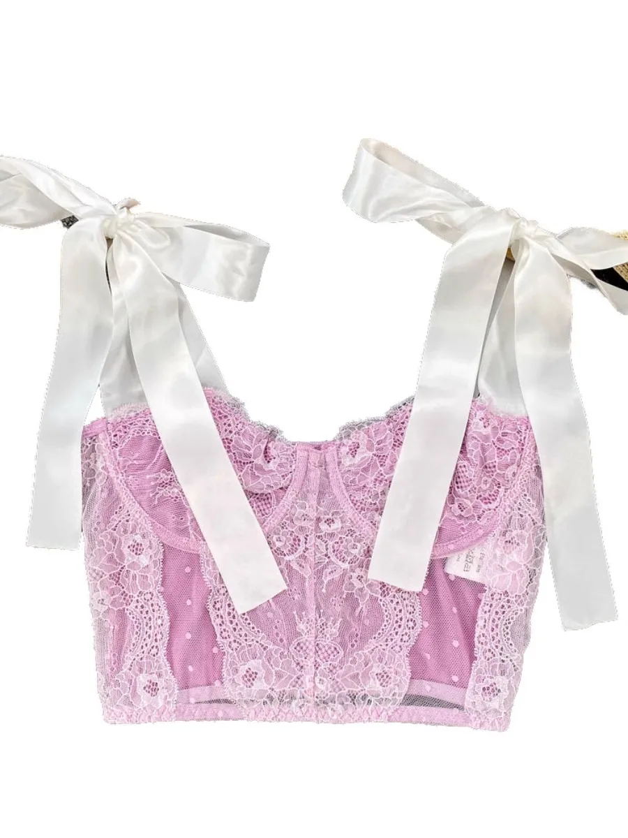 Foamlina Hic مثير الدانتيل الرسن سترة الكورسيهات المرأة صيف جديد ملابس خارجية داخلية رقيقة ضئيلة الأشرطة البنطال القصير موضة بوستير