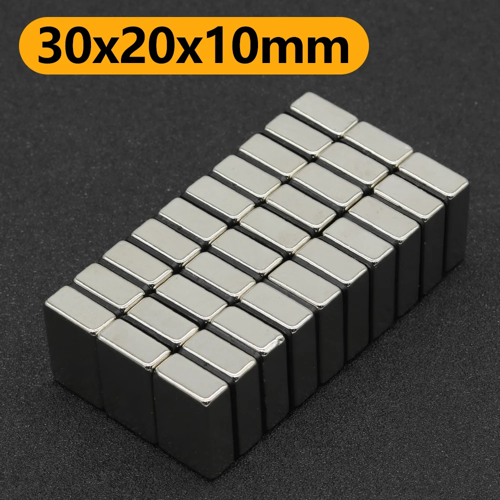 30x20x10mmN35 NdFeB Square Neodymium Magnet Super Strong Permanent Block Powerful Magnetic Refrigerator DIY Craft Multi‑Purpose