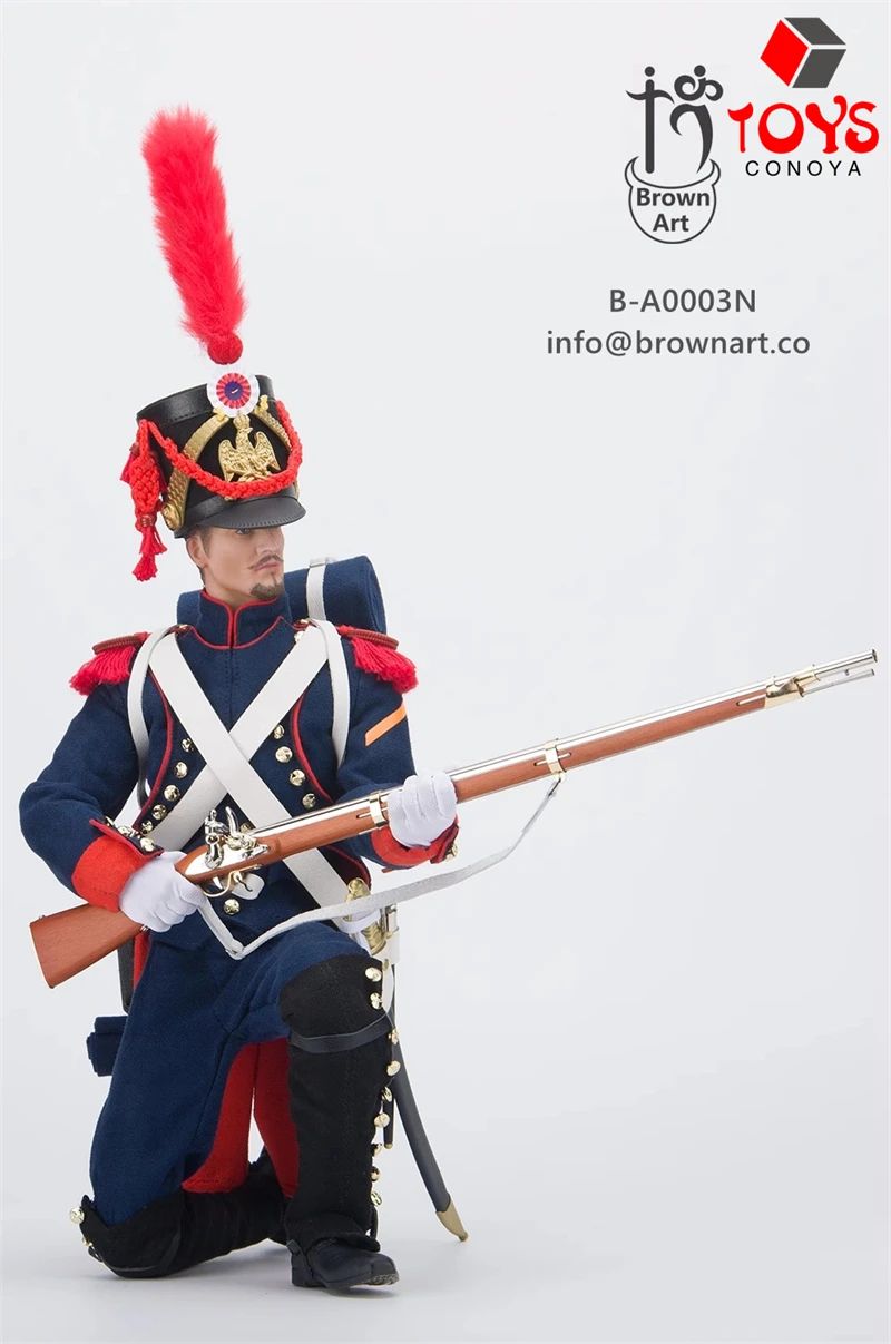 BROWN ART B-A0003 1/6 Napolenioc Imperial Guard ปืนใหญ่ทหาร 12 ''ชายทหาร Action Figure ชุดของเล่นคอลเลกชัน