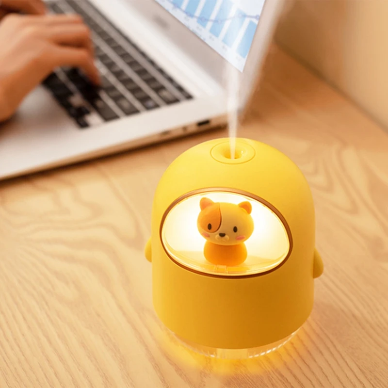 

USB Space Cat Humidifier USB Mini Cartoon Atmosphere Lamp Mute Spray Air Conditioning Room Water Humidifier