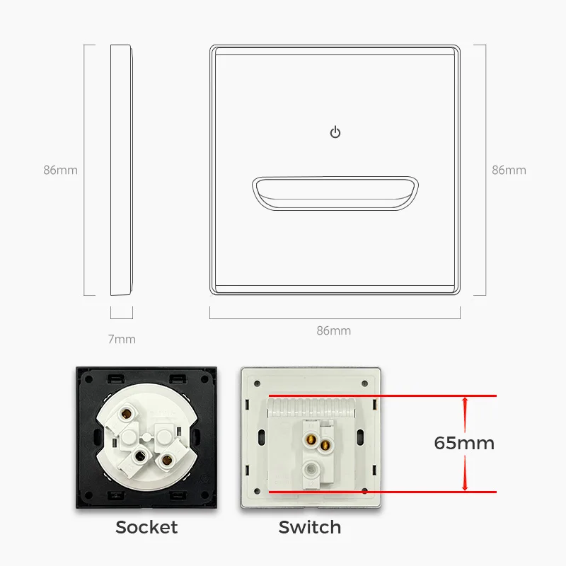 YINKA Tempered Glass Switch Panel LED Indicator 1-4Gang Light Switch EU 2USB Wall Sockets Push Button Hight Quality Wall Switch