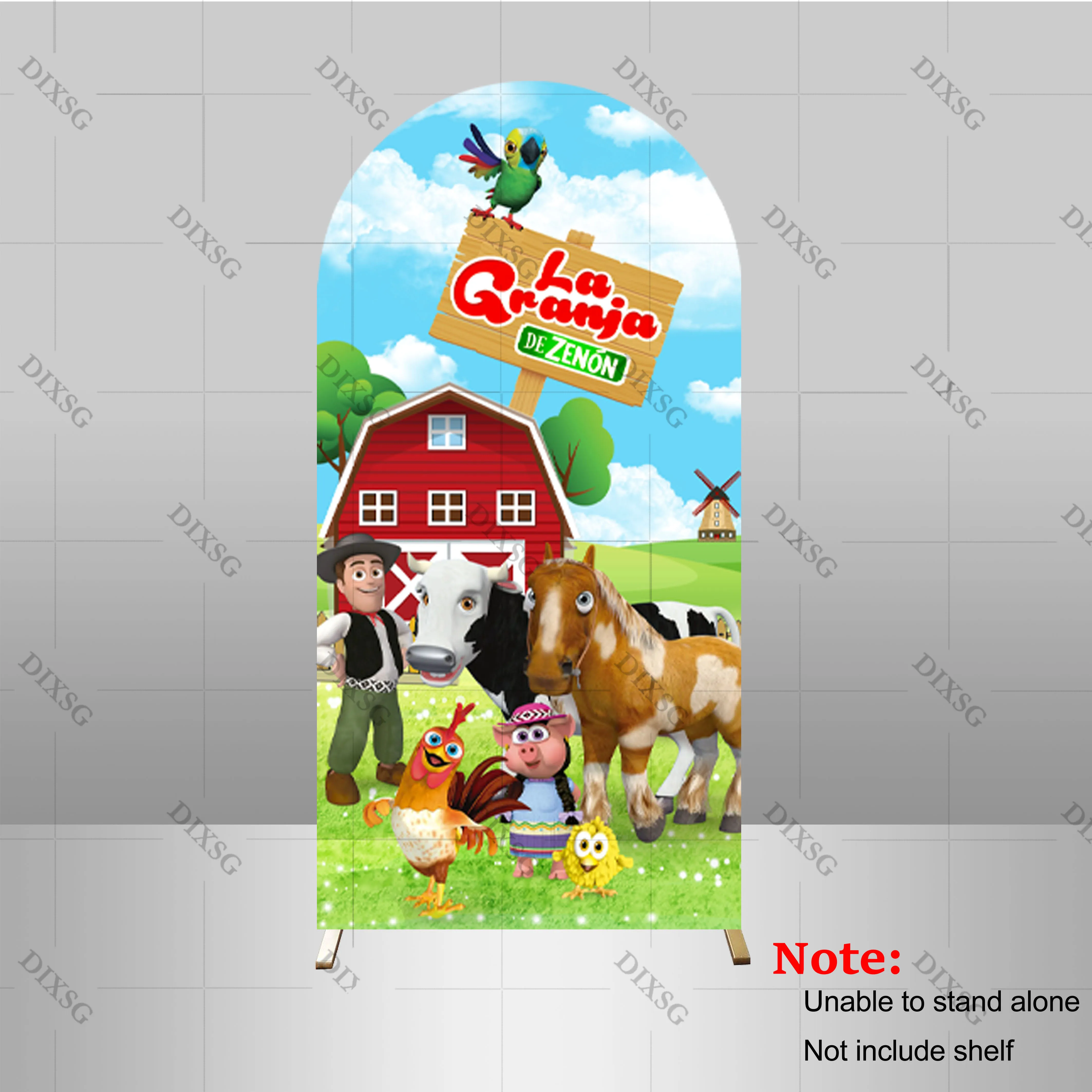 La Granja De Zenon Elastic Arch Backdrop Cover Animals Baby Shower Photography Background Doubleside Fabric Studio Photo Props