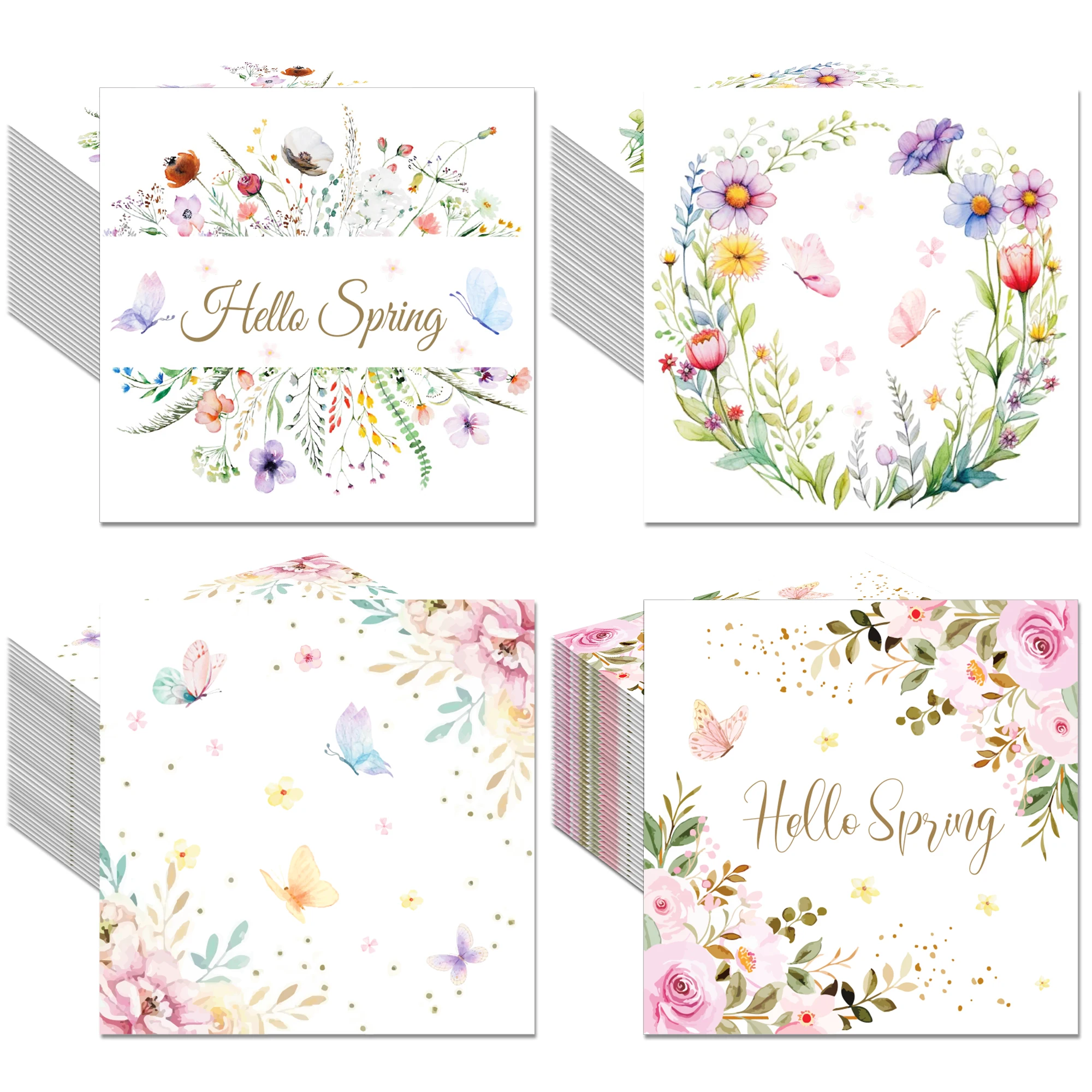 20 stücke/32*32 cm Frühling Blume Gedruckt Servietten Einweg Papier Abendessen Serviette Blume Kranz Muster Hochzeit Oder party Decor
