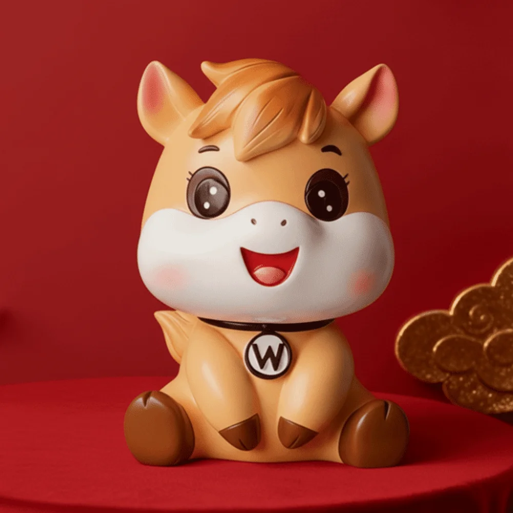 Anti gota cavalo ano cofrinho decorativo grande capacidade dos desenhos animados cavalo caixas de dinheiro modelo poupança tanque cavalo cofrinho ornamento